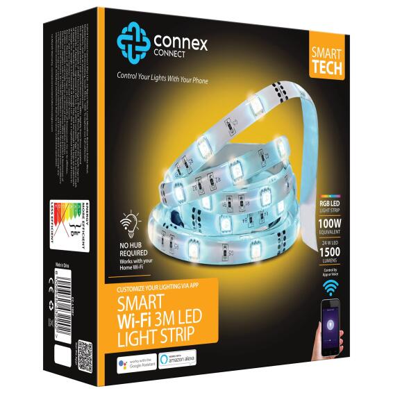 smart wifi strip 3m 24w led rgb white