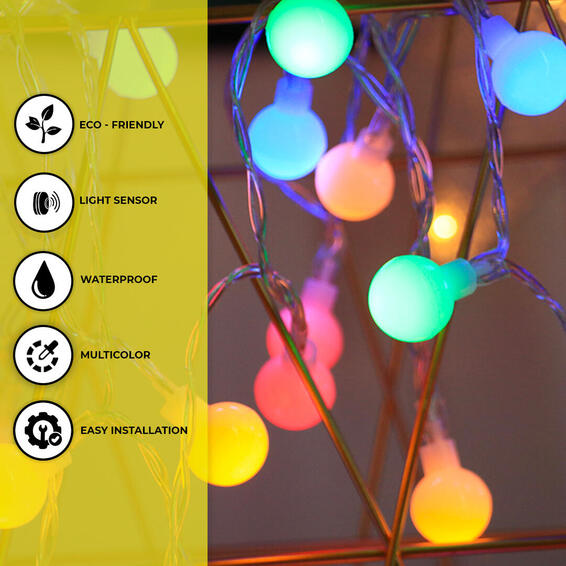 Litehouse 10m 100 LED Bubble Ball Colourful Fairy Lights