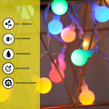 Litehouse 10m 100 LED Bubble Ball Colourful Fairy Lights