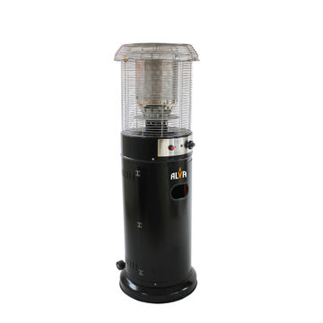 Alva Short Stand Gas Patio Heater Black 11kw
