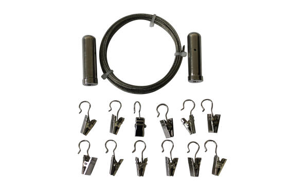 12 clips curtain cable wire 3m