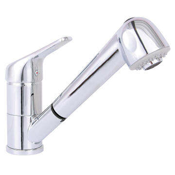 Kitchen tap lever mixer with retractable spray DELINIA Moha chrome
