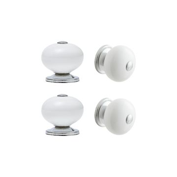 KNOB GABI,D39MM,WHITE PORCELAIN 4 PCS