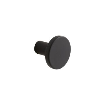 Knob Benny Small Flat Round D25mm Inspire Plain Black Matt 1pc