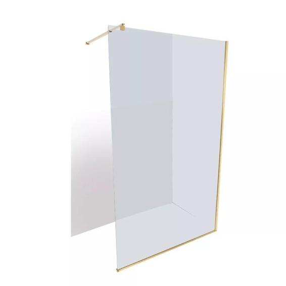 Amaro aquaror bath shower screen gold w120xm x h200cm