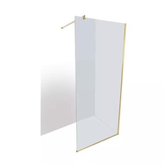 Shower screen and arm Botev gold with 8mm clear glass AQUADOR 90x200cm