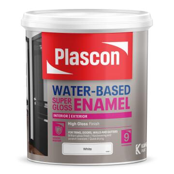  Enamel Paint Water Based PLASCON Super Gloss Black 1L