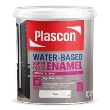  Plascon Water Based Super Gloss Enamel Paint  Black 1L