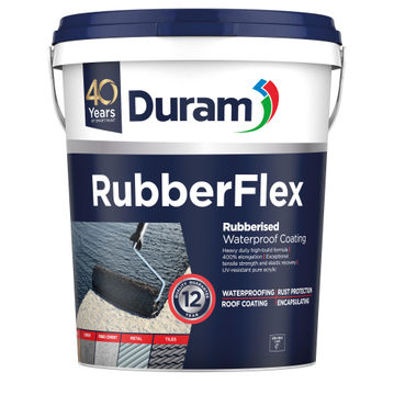 Roof paint waterproofing duram rubberflex 20lt charcoal