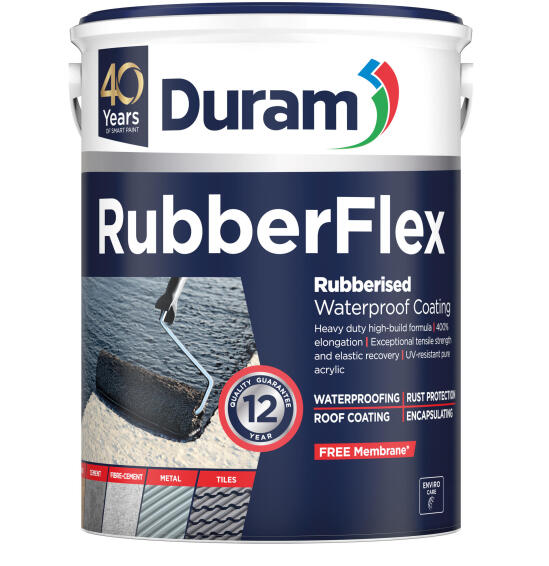 Roof paint waterproofing duram rubberflex 5lt black