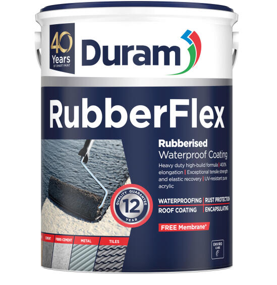 Roof paint waterproofing duram rubberflex 5lt grey