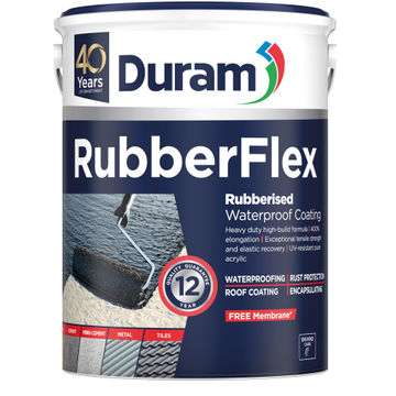 Roof paint waterproofing duram rubberflex 5lt white
