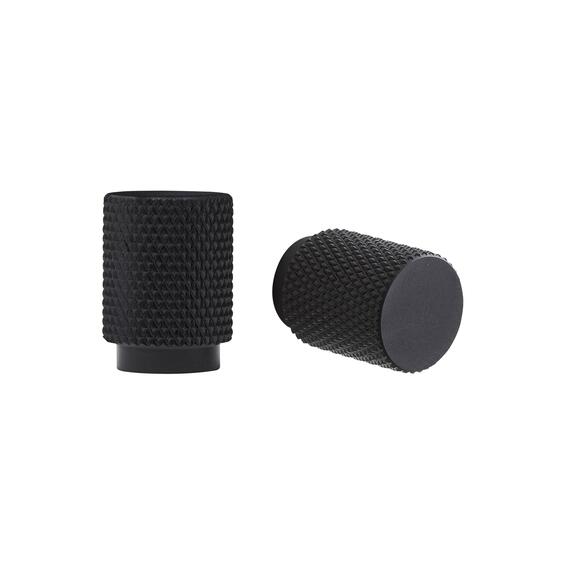 Knob Textured Axel D18 x H 25mm Inspire Plain Matt Black 2pc