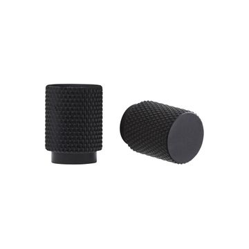 Knob Textured Axel D18 x H 25mm Inspire Plain Matt Black 2pc
