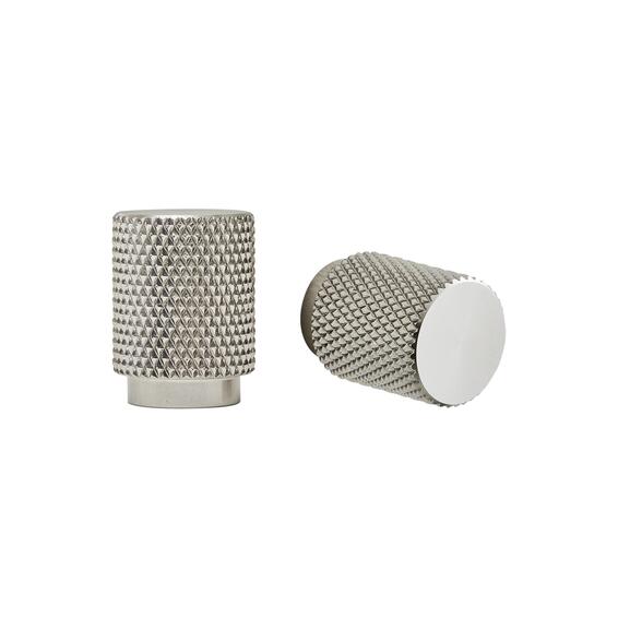 Knob Textured Axel D18 x H 25mm Inspire Nickel Brushed Glossy 2pc
