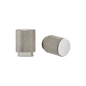 Knob Textured Axel D18 x H 25mm Inspire Nickel Brushed Glossy 2pc