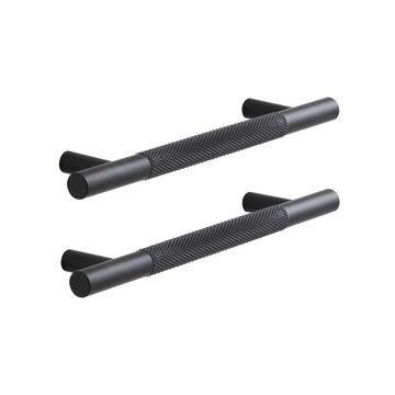 Pull Handle Textured Axelc 128mm Plain Matt Black 2 pc