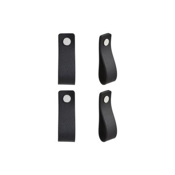 Pull Handle Zack Leather H70 mm Inspire Black 4pc