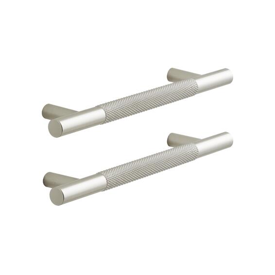 Pull Handle Textured Axelc 128mm Inspire Nickel Brushed Glossy 2 pc ...