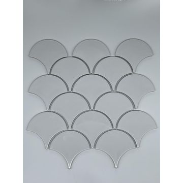 Mosaic Tile Ceramic Fans White L27.3cm x W25.9cm (per sheet)