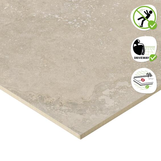 Floor tile artens forte lakos beige 600x600mm slip resistant