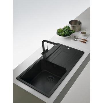 Franke kitchen sink mixer tap active plus black h32cm spout reach 28cm