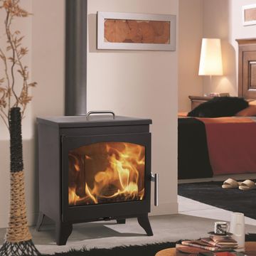 Fireplace free standing ecodesign panadero orleans black steel 8kw