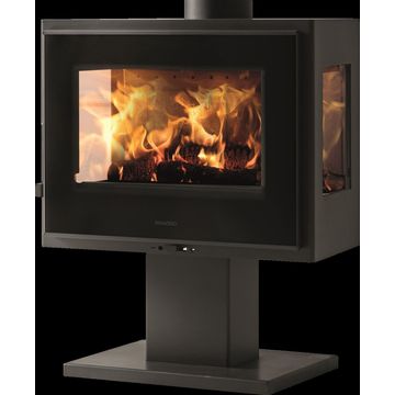 Fireplace Free Standing Ecodesign Panadero Atlantic 3v Black Steel 5.9kw