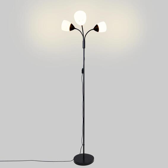 Inspire 3 heads metal floor lamp matt black e27x3