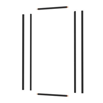 Sensea Easy Frame Kit for Pivot Shower Door Black (Frame and kit only)  W100cmxH190cm