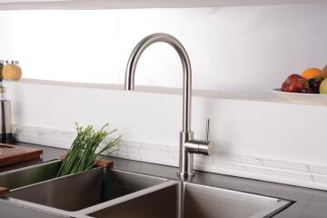 Franke kitchen sink mixer tap saturn arc single lever chrome h37.3cm spout reach 22.3cm