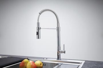 Kitchen sink mixer tap franke flexus pro spring neck chrome h53cm spout reach 21cm