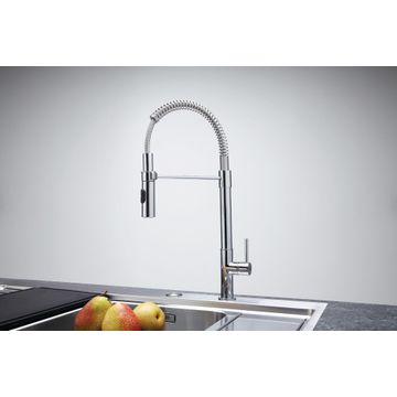 Kitchen sink mixer tap franke flexus pro spring neck chrome h53cm spout reach 21cm