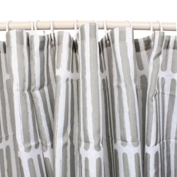 Shower Curtain Beige Stripes W180cmxD0.06cmxH200cm