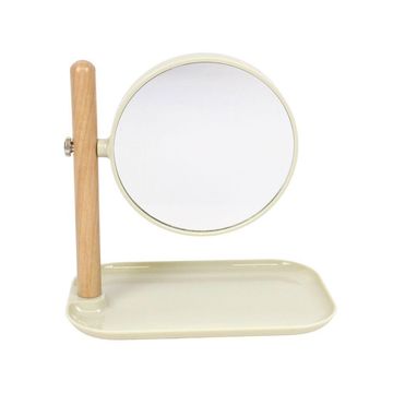 Make Up Mirror Stand With Tray Cream