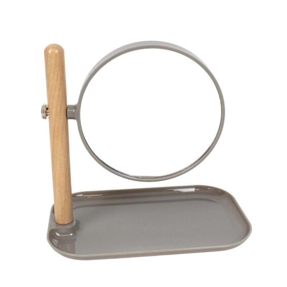 Make Up Mirror Stand With Tray Grey