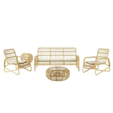 Naterial Bellis PE Wicker 5 Piece Patio Set Natural