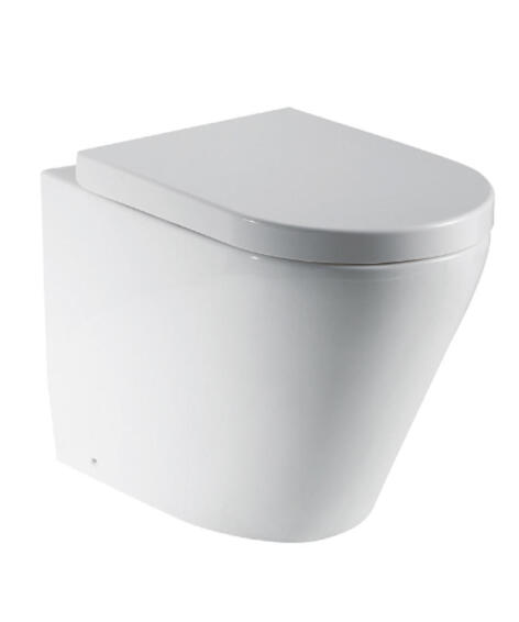 Sensea Compacta Toilet Floor Mounted Ceramic White W43.5cmxD56cmxH42cm (Includes Toilet Seat, Excludes Concealed Cistern And Flush Plate)