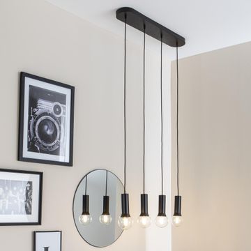 Pendant lamp led 4head 2816lm cctdim rc metal matt black inspire diuna