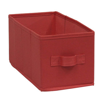 Spaceo kub polyester storage basket coral w15cm x d31cm x h15cm  