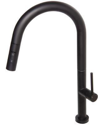Blutide Kitchen Sink Mixer Tap Neo Pullout Black H43.5Cm Spout Reach 23Cm