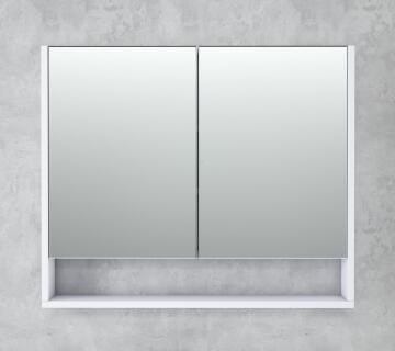 Bathroom mirror cabinet pure white wall w60cmxd15cmxh75cm