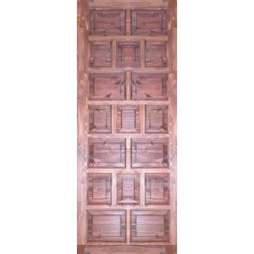 DOOR PINE 17 PANEL STAINED