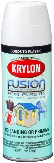 Spray paint KRYLON FUSION PLASTIC gloss white 473ml