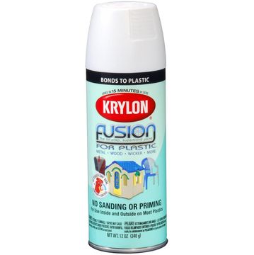 Spray paint KRYLON FUSION PLASTIC gloss white 473ml
