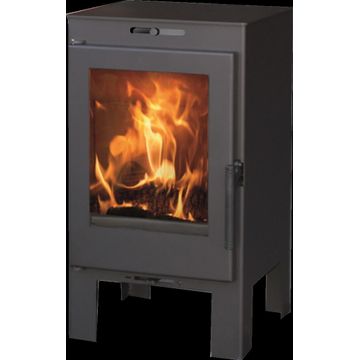 Fireplace Wood-Burning Ecodesign Panadero Alina Black 6.3 kw 680mmx360mmx443mm