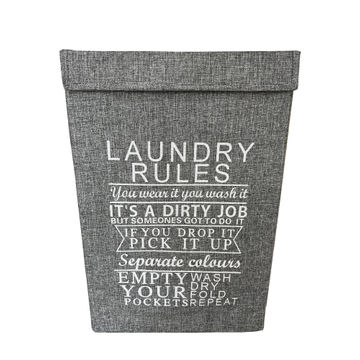 Laundry Basket Foldable Grey W40cmXH60cm
