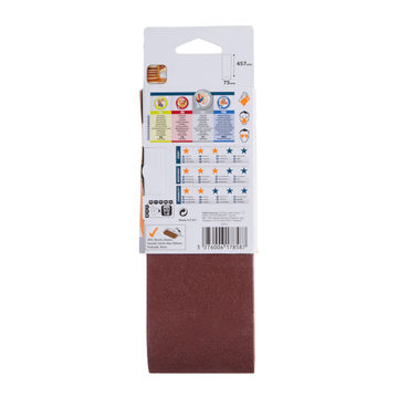 Sanding Belt Wood G120 Dexter 75X457Mm 2 Pieces