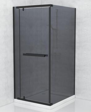 Shower Door Pivot Smoked Glass Black 1000x1000x1900mm