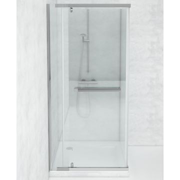 Shower Door Pivot and Panel Semi Frameless Chrome with Clear Glass 90x90x190cm